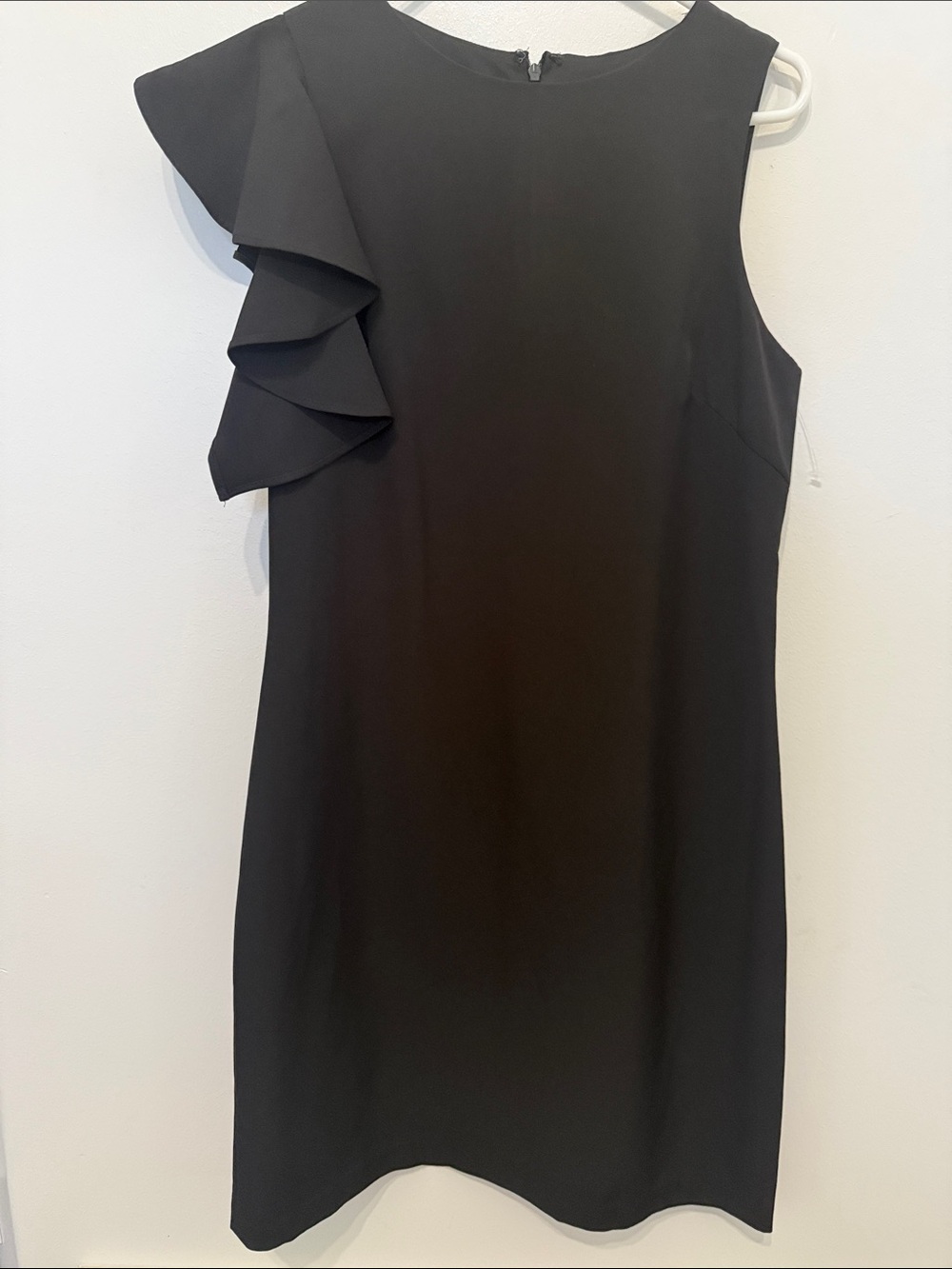 julia jordan Black One-Shoulder Ruffle Cocktail Dress